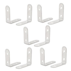 Unique Bargains 50mmx50mmx2mm Stainless Steel L Shaped Angle Brackets Shelf Supports 10pcs - 1 of 3