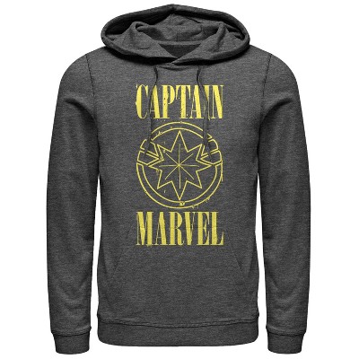 Men's Marvel Captain Marvel Stained Star Symbol Pull Over Hoodie
