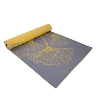 CAP Reversible Floral Yoga Mat with Carry Strap - Orange/Gray(5mm)