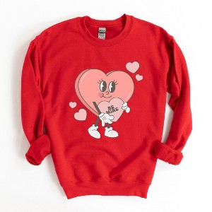 Simply Sage Market Women's Graphic Sweatshirt Be Mine Heart Cartoon - 1 of 4