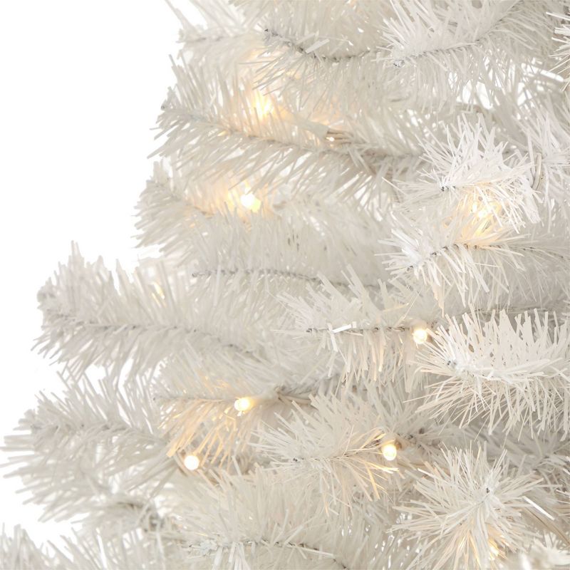 5ft Nearly Natural Pre-Lit LED White Artificial Christmas Tree Clear Lights, 4 of 8