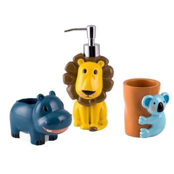 3pc Animal Alphabet Kids' Bath Accessories Set - Allure Home Creations