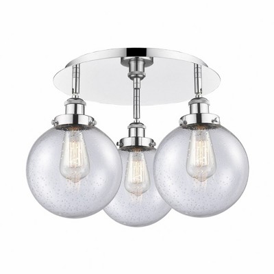 Canton - 3 Light Flush Mount In Art Deco Style-11.88 Inches Tall and 19.75 Inches Wide