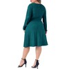 Agnes Orinda Women's Plus Size Long Sleeve Elegant Knitted Criss Cross V Neck Sweater Midi Dress - 4 of 4