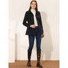 INSPIRE CHIC Women's Work Office Winter Overcoat Single Breasted Point Collar Pea Coat - 3 of 4