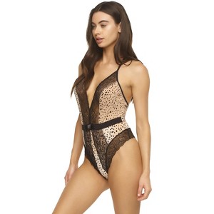 Jezebel by Felina Women's Henny Micro & Lace Bodysuit - 1 of 2