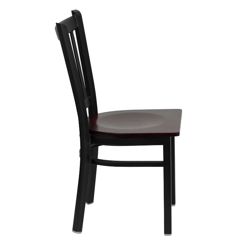 Flash Furniture Black Vertical Back Metal Restaurant Chair, 5 of 9