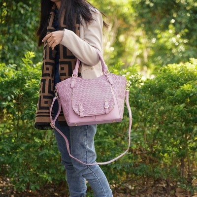 MKF Collection Talula Signature Printed Vegan Leather Women’s Satchel Bag by Mia K - White — фото 4