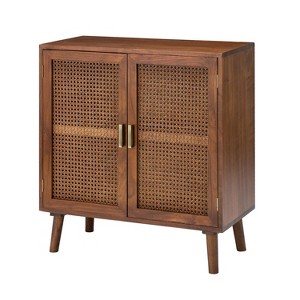 Birnirk 2-Door Accent Solid Wood Storage Cabinet with Shelves| KARAT HOME-Cherry - 1 of 4
