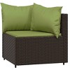 vidaXL Patio Loveseats 2 Pcs Corner Sofas Brown Poly Rattan Cushions Modular and Weather Resistant Outdoor Garden Set, 24.8"x24.8"x22.6" - 3 of 4