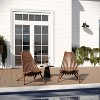 Merrick Lane Indoor/Outdoor Solid Acacia Wood Low Profile Lounge Folding Chair for Use with Backyard, Patio, Sunroom, Porch, Garden - 3 of 4