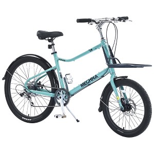 DOMETOUR 26 Inch Bike 7-Speed Commuter Bicycle with Aluminum Alloy Frame for Women and Men Green - 1 of 4