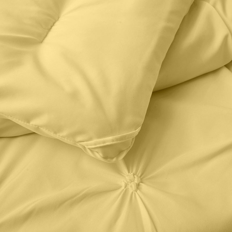 Peace Nest Pintuck Comforter Set, Bedding Set for All Season, Comforter and Pillowcases Set, Yellow, 5 of 7