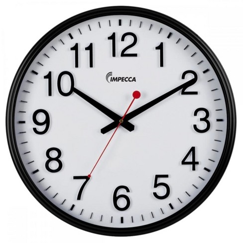 Impecca 18-inch Quiet Movement Wall Clock, Black : Target