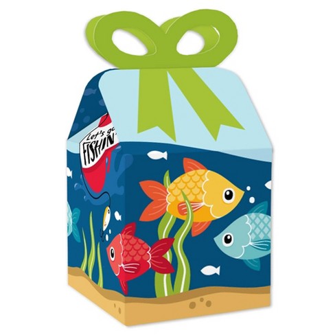 Big Dot Of Happiness Let's Go Fishing - Square Favor Gift Boxes - Fish  Themed Birthday Party Or Baby Shower Bow Boxes - Set Of 12 : Target