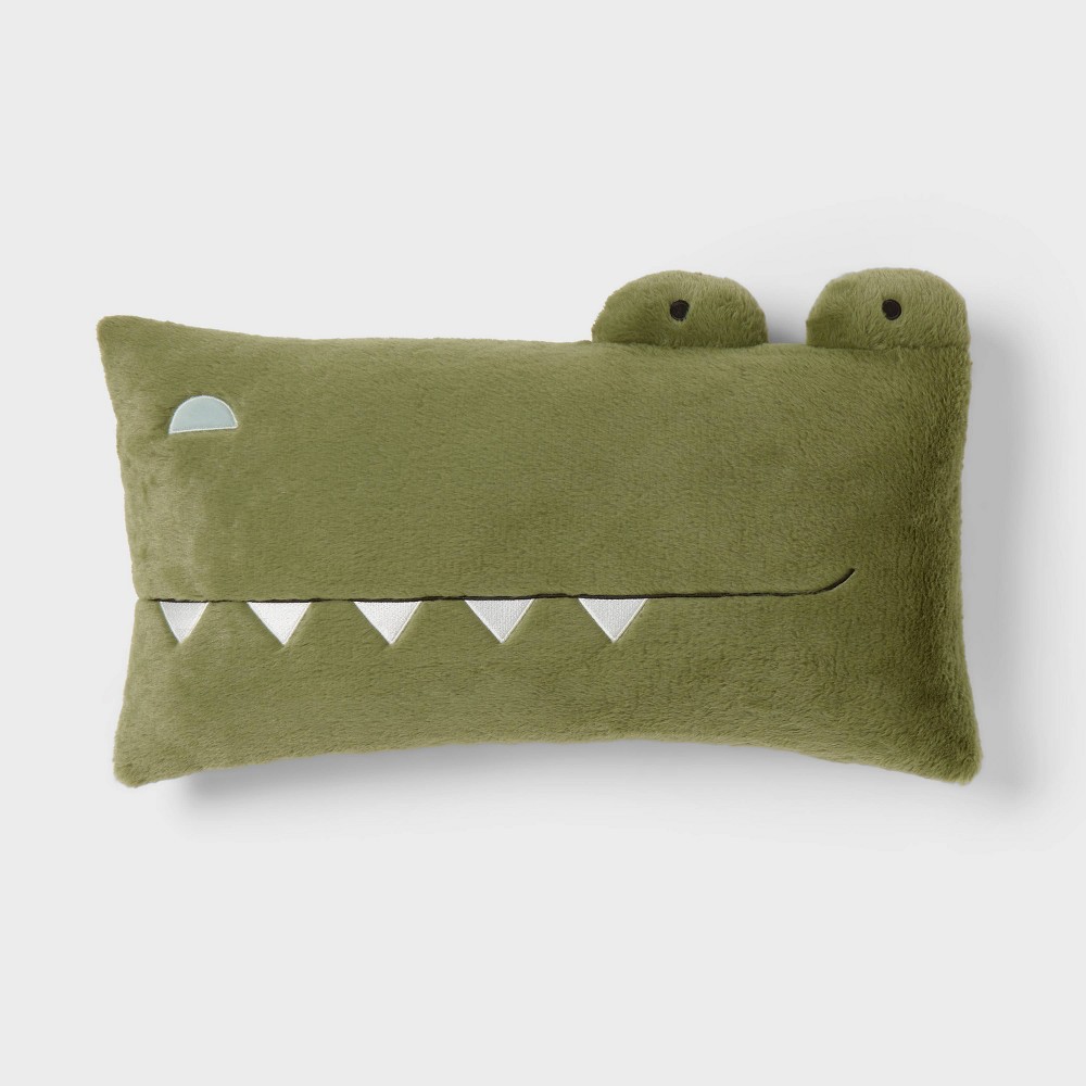 Photos - Pillow Alligator Kids' Decorative Bed  - fort™