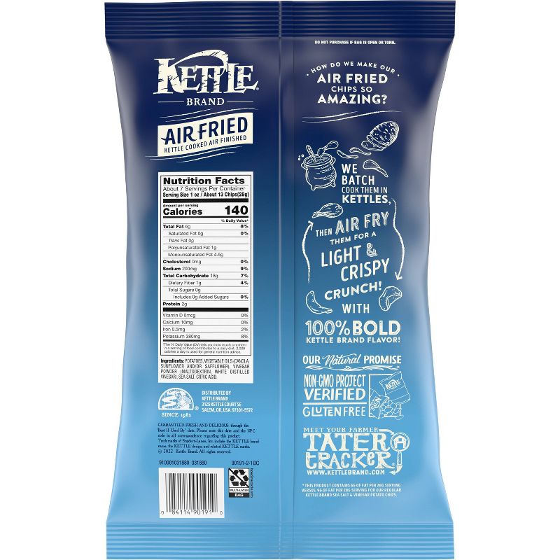 Kettle Brand Potato Chips Air Fried Sea Salt &#38; Vinegar Kettle Chips - 6.5oz, 6 of 12