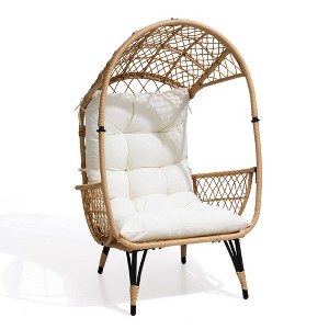 Pellebant Outdoor Wicker Basket Egg Chair with Cushion - 1 of 4