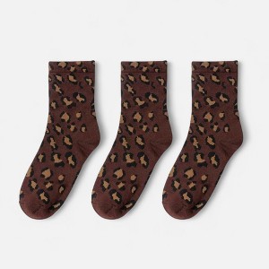 Anna-Kaci Women's 3-Pack Leopard Print Ankle Socks with Soft Knit Fabric and Allover Animal Pattern - 1 of 4