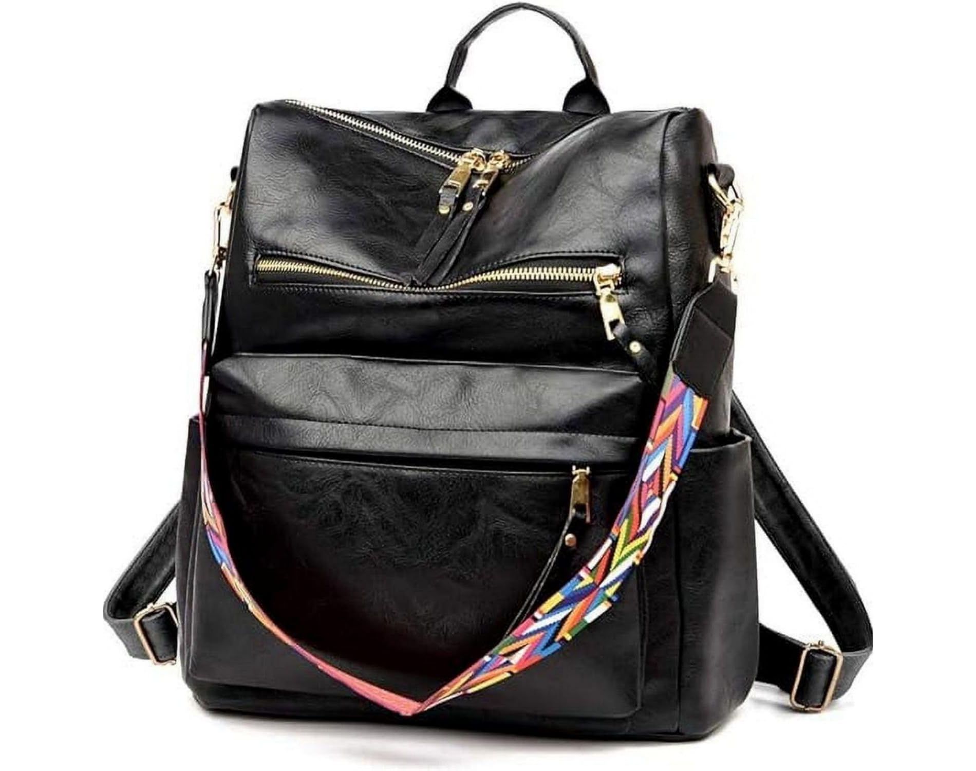 PU Leather Backpack Purse For Women Convertible Ladies Fashion Casual Large School Shoulder Bags