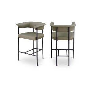 Meridian Furniture,Malin Boucle Fabric Counter Stool, Set of 2 - 1 of 4