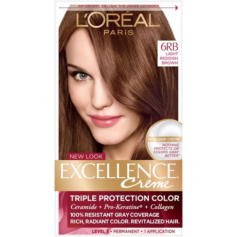 L Oreal Paris Excellence Triple Protection Permanent Hair Color 6rb Light Reddish Brown 1 Kit