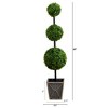 Nearly Natural 45-in UV Resistant Artificial Triple Ball Boxwood Topiary with LED Lights in Decorative Planter (Indoor/Outdoor) - 2 of 4