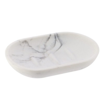 Evideco French Home Goods White Marble Resin Hand Soap Dish