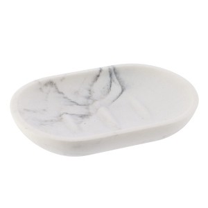 Evideco French Home Goods White Marble Resin Hand Soap Dish - 1 of 4