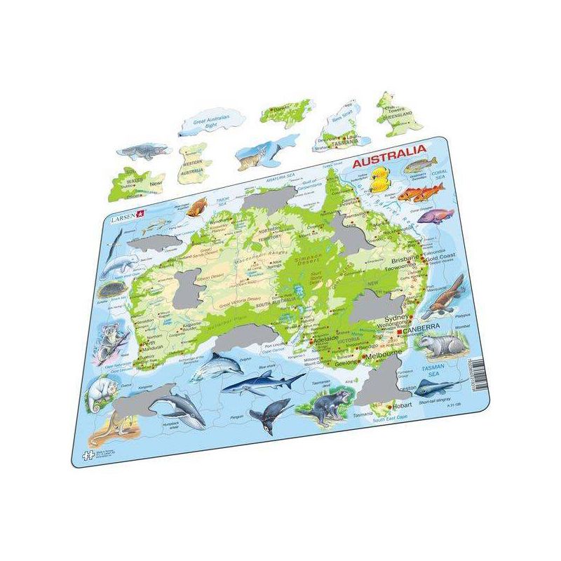 Larsen Puzzles Australia Map with Animals Kids Jigsaw Puzzle - 65pc, 3 of 6