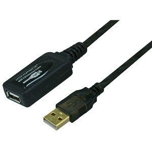 Monoprice USB 2.0 Extension Cable - 32 Feet - Black | USB Type‑A Male to Type‑A Female, Active, 28/24AWG, Repeater, Kinect & PS3 Move Compatible - 1 of 4