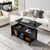 Yaheetech Lift Top Coffee Table With Hidden Compartment & 3 Cube Open Shelves For Living Room, Reception Room, Office - 4 of 4