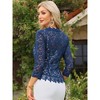 INSPIRE CHIC Women's Floral Lace Evening 3/4 Sleeves Formal Elegant Bolero Cardigan - 3 of 4