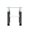 2-Tier Square Glass Coffee Table with Storage Shelf, Modern Living Room or Office Tea Table - 4 of 4