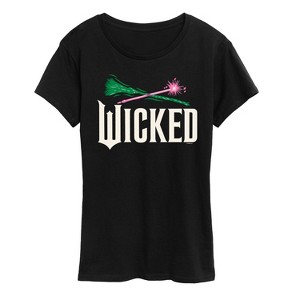 Women's - Wicked - Wand And Broomstick Logo Short Sleeve Graphic T-Shirt - 1 of 4