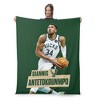 NBA Milwaukee Bucks Giannis Antetokounmpo Silk Touch Faux Shearling Throw Blanket 50 x 60 inches - 3 of 4