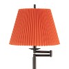 360 Lighting 60" High Orange Pleated Shade Bronze Swing Arm Floor Lamp - 2 of 4