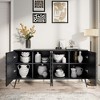 ORRD 63" Modern Sideboard with 5 Legs & 4 Adjustable Shelves, Buffet Cabinet for Dining Room, Entryway or Living Room（Black） - 4 of 4