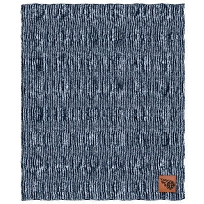 NFL Tennessee Titans Two- Tone Sweater Knit Blanket with Faux Leather Logo Patch