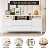 EcoSummer LED TV Stand for 75" TVs, Modern White Entertainment Center with Power Outlet & 10 Deep Drawers, TV Console Cabinet for Living Room, Bedroom - 4 of 4