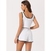 cheibear Women's Summer Ribbed Crop Sleeveless Tank Top and Shorts Lounge Pajamas Sets - 3 of 4