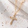 Cross Necklace 14K Plated Dainty Chain, Minimalist Faith Pendant Religious Prayer Jewelry Gift - 4 of 4