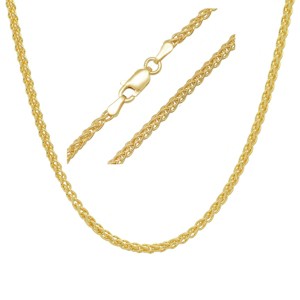 Unisex Italian Sterling Silver Foxtail Wheat Chain Necklace - 1 of 4