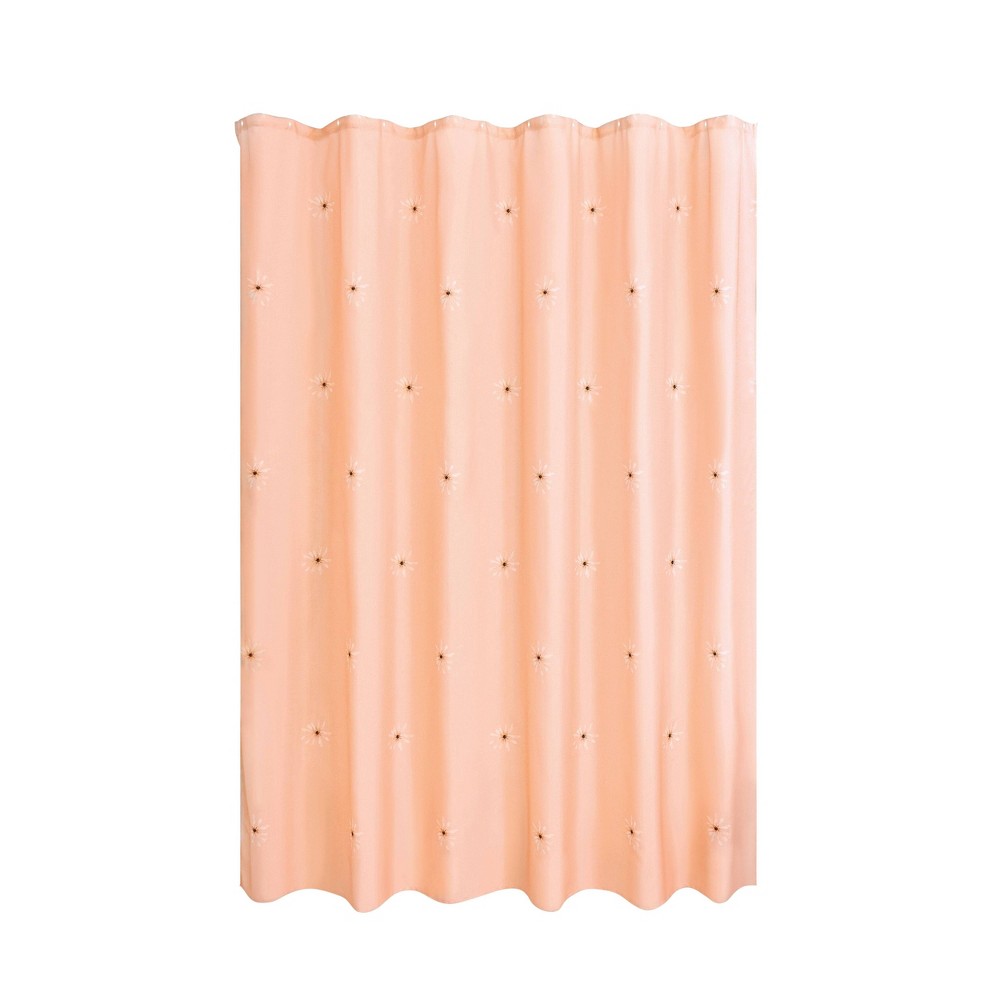 iDESIGN Watercolor Daisies Shower Curtain: 72x72", Polyester, Woven, Machine Washable, Buttonhole Top