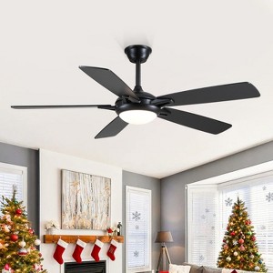 Kviflon 52 Inch Ceiling Fan with Light,Reversible DC Motor,Remote Control for Timer Setting,6 Speed Wind,for Bedroom,Kitchen,Outdoors - 1 of 4