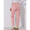 INSPIRE CHIC Women's Vintage Tartan Plaid Elastic Waist Straight Long Trousers - 4 of 4