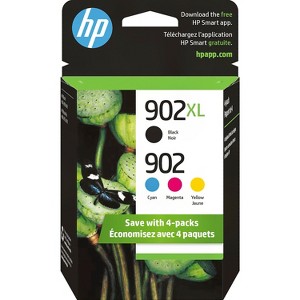 HP 902XL Black High-Yield & 902 Cyan Magenta Yellow Ink Cartridges 2145184 - 1 of 4
