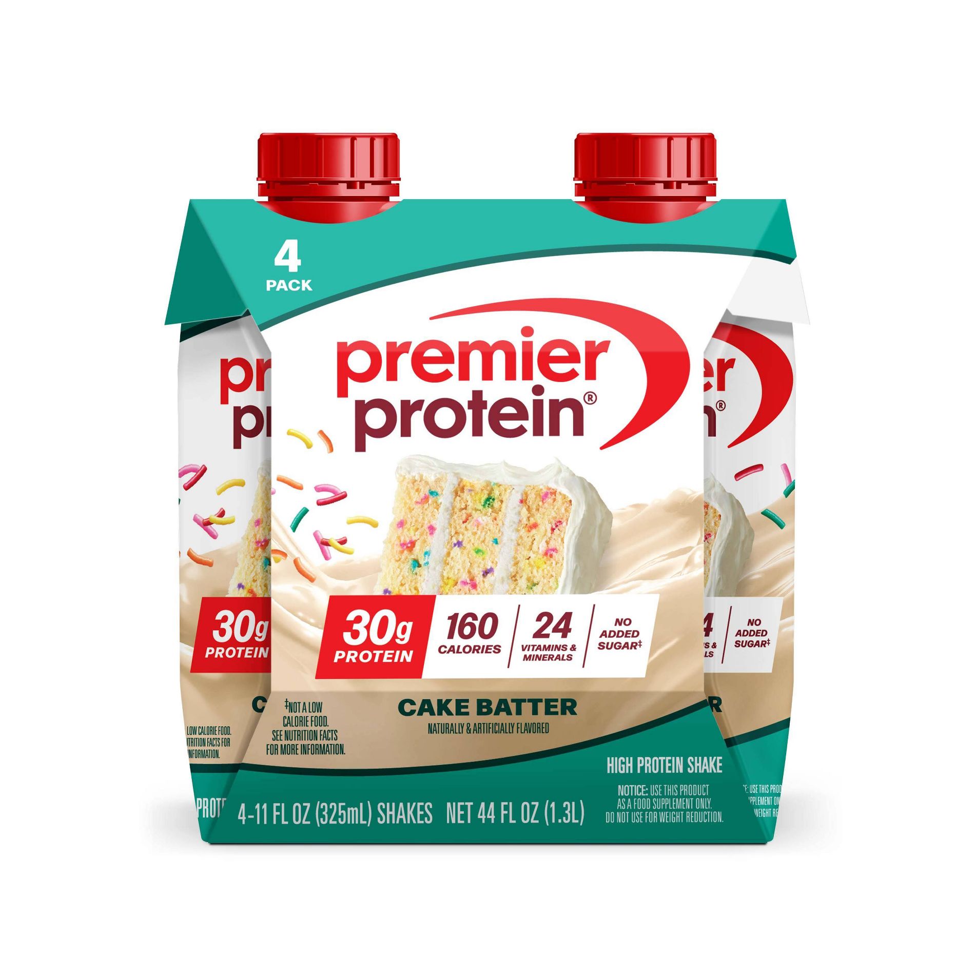 Premier Protein Nutritional Shake Cake Batter Non-Caffeinated - 11 fl oz/4pk