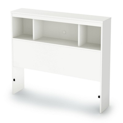 Twin Litchi Bookcase Headboard   Pure White  - South Shore