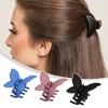 Unique Bargains 6 Pcs Butterfly Claw Clip Hair Clips Hair Accessories for Women and Girls Multicolor - 2 of 4
